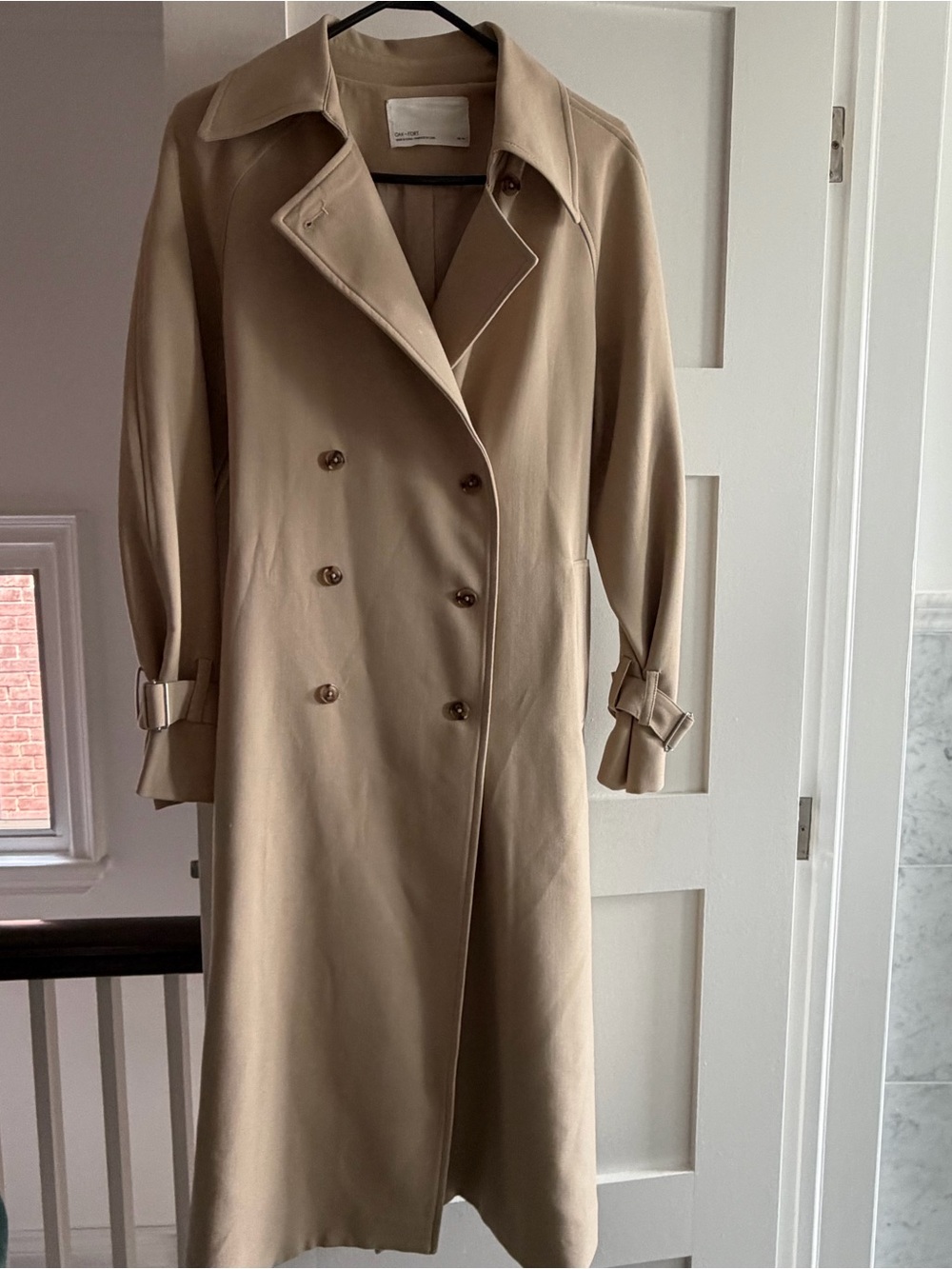 Oak + Fort Oversized Trench Coat Beige XXS NWT